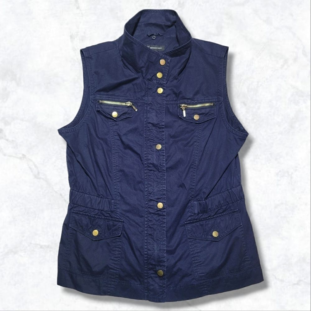 Inc. International Concepts Anorak Navy Blue Denim Vest Jacket